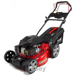 20 Petrol Lawn Mower Self Propelled 4 Blades Fox 51cm 196cc & Jerry Can