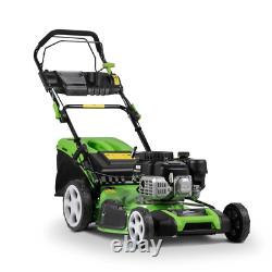 Dellonda Self Propelled Petrol Lawnmower Grass Cutter 144cc 46cm 4-Stroke A