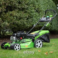 Dellonda Self Propelled Petrol Lawnmower Grass Cutter 144cc 46cm 4-Stroke A