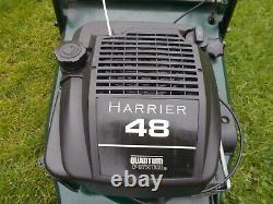 Hayter 48 Self Propelled Petrol Lawn Mower Rear Roller lawn, wide mouth, stripes