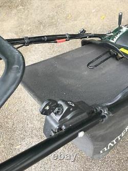 Hayter harrier 48 Instart petrol lawnmower key start self propelled rear roller