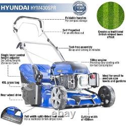 Hyundai 17/43cm 139cc Self-Propelled Petrol Roller Lawnmower HYM430SPR