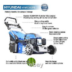 Hyundai HYM530SPR 53cm 196cc Self Propelled Petrol Rear Roller Lawnmower