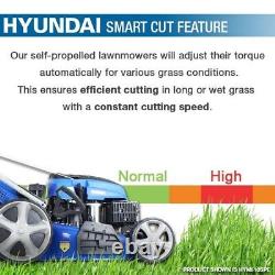 Hyundai Petrol Lawnmower 19 48cm 139cc Self-Propelled Rear Roller Mower