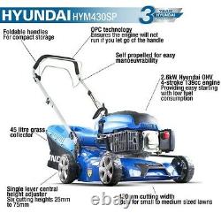 Hyundai Self Propelled Petrol Lawnmower17 430mm 139cc HYM430SP FREE OIL