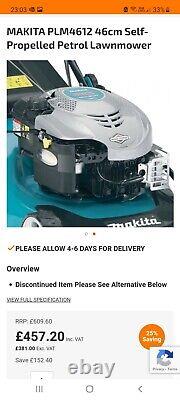 Makita Petrol 18 Self Propelled Lawnmower Brand New