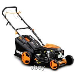 Petrol 146cc 18 self-propelled lawnmower mow, collect, mulching, side discharge