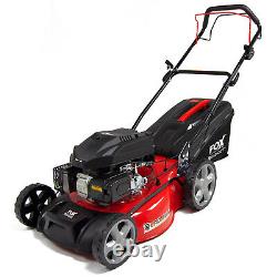 Petrol Lawn Mower Self Propelled 4 Blades Fox 18 46cm Lawnmower & Jerry Can