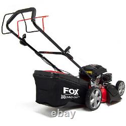 Petrol Lawn Mower Self Propelled 4 Blades Fox 18 46cm Lawnmower & Jerry Can