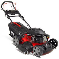 Petrol Lawn Mower Self Propelled Electric Start 4 Blade Turbo Fox 20 51cm 196cc