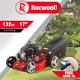 Petrol Lawnmower Self Propelled Rocwood 132cc 17 Mower Mulching + Free Oil