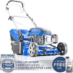 Petrol Roller Lawn Mower Self Propelled 139cc, 17 43cm Lined Cut Lawnmower